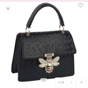 Queen Bee Faux Animal Print Mini Satchel Crossbody NEW